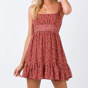 Princess Polly Maroon Dress (NEW)